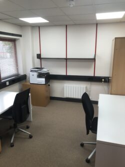 Office rooms for rent in Edinburgh. Office #1 light aspect, furnished to accommodate up to 2 people.